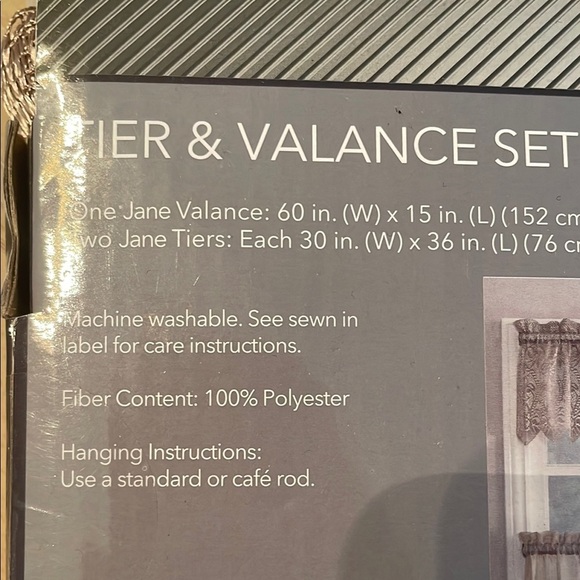 New Fashion Window lace/ sheer tier and Rod Pocket Valance set 54"Lx 14" W - Picture 5 of 7